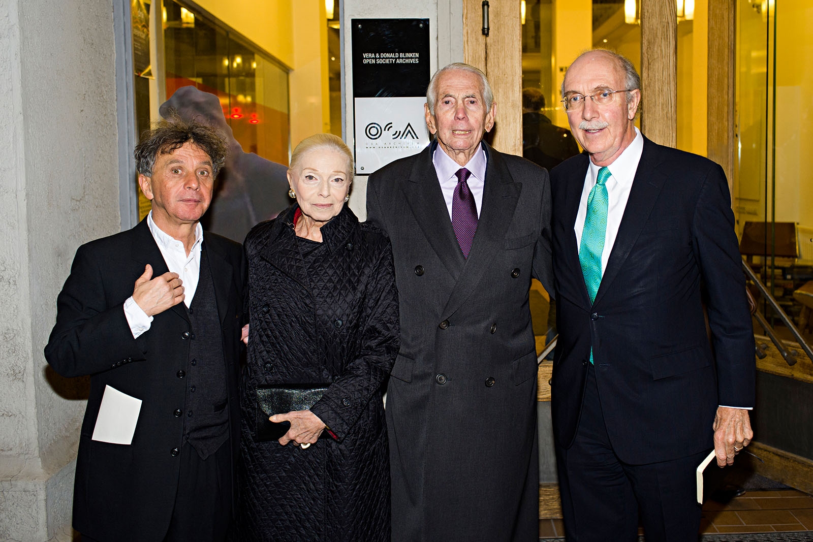 István Rév (l), Director of Blinken OSA with Vera and Donald Blinken and John Shattuck (r), Rector and President of CEU at the dedication ceremony on November 3, 2015 | Photo: Daniel Vegel István Rév (l), Director of Blinken OSA with Vera and Donald Blinken and John Shattuck (r), Rector and President of CEU at the dedication ceremony on November 3, 2015 | Photo: Daniel Vegel